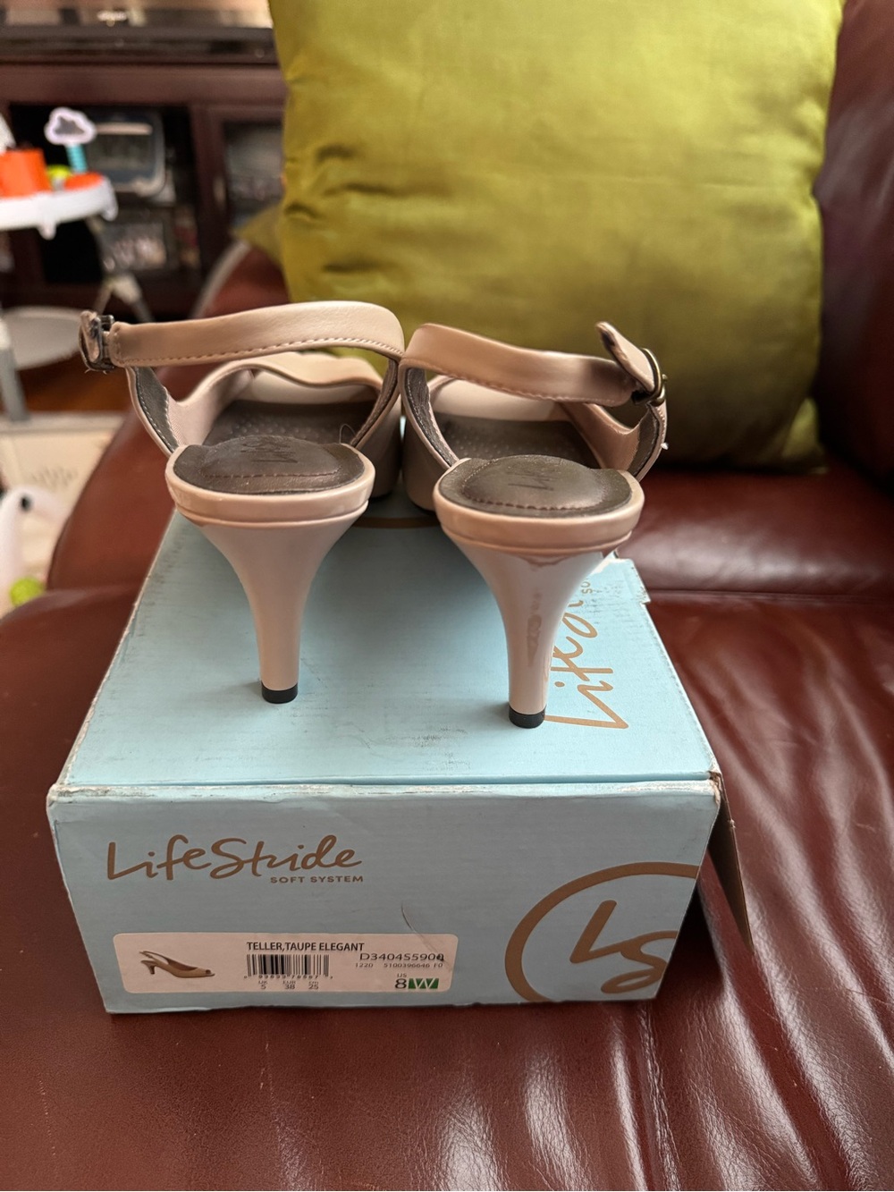 Life Stride Blush Nude Slingback Peep-Toe Heels - Picture 2 of 3